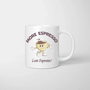 More espresso, moins depresso collègues - Mug personnalisé (2-4 personnes, idée cadeau collègue)