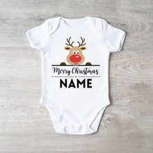 Afbeelding in Gallery-weergave laden, Merry Christmas Baby - Gepersonaliseerde baby rompertje/rompertje voor Kerstmis, 100% biologisch katoen
