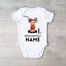 Afbeelding in Gallery-weergave laden, Mijn 1e kerst - gepersonaliseerd baby rompertje/romper kerstcadeau, 100% biologisch katoen
