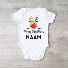 Afbeelding in Gallery-weergave laden, Merry Christmas Baby - Gepersonaliseerde baby rompertje/rompertje voor Kerstmis, 100% biologisch katoen
