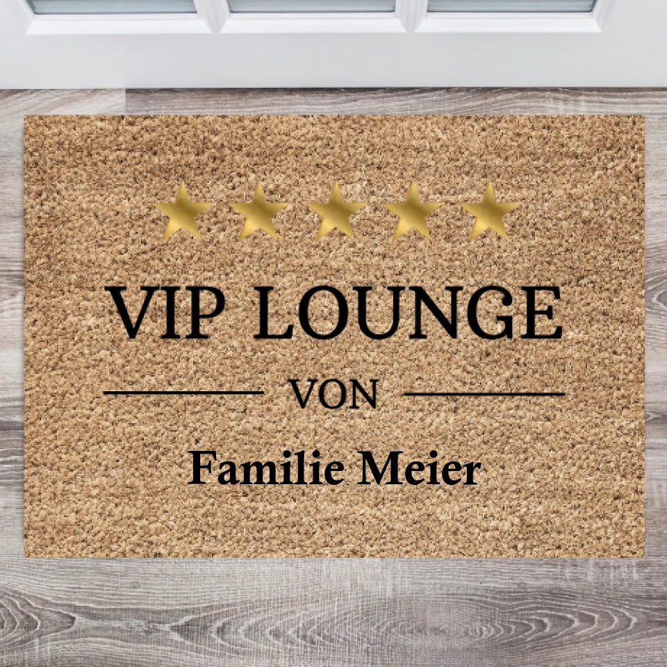 VIP Lounge van je gezin - Gepersonaliseerde deurmat voor binnen & buiten