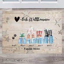 Afbeelding in Gallery-weergave laden, Welkom - Gepersonaliseerde kerstdeurmat voor gezinnen (2-8 personen en huisdieren)
