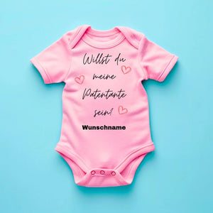 Willst du meine Patentante sein? - Personalisierter Baby-Onesie/ Strampler, Weihnachtsgeschenk, 100% Bio-Baumwolle