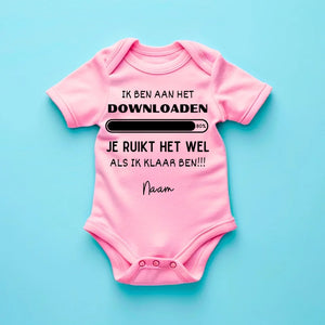 IK BEN AAN HET Downloaden - Gepersonaliseerde baby onesie/ romper voor Kerstmis, 100% biologisch katoen copy