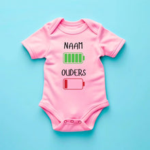 Afbeelding in Gallery-weergave laden, Ik: veel energie, ouders: weinig energie - Gepersonaliseerde baby onesie/ romper voor Kerstmis, 100% biologisch katoen
