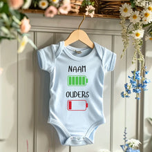 Afbeelding in Gallery-weergave laden, Ik: veel energie, ouders: weinig energie - Gepersonaliseerde baby onesie/ romper voor Kerstmis, 100% biologisch katoen
