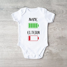 Charger l&#39;image dans la galerie, Ich: Viel Energie, Eltern: Wenig Energie - Personalisierter Baby-Onesie/ Strampler, 100% Bio-Baumwolle
