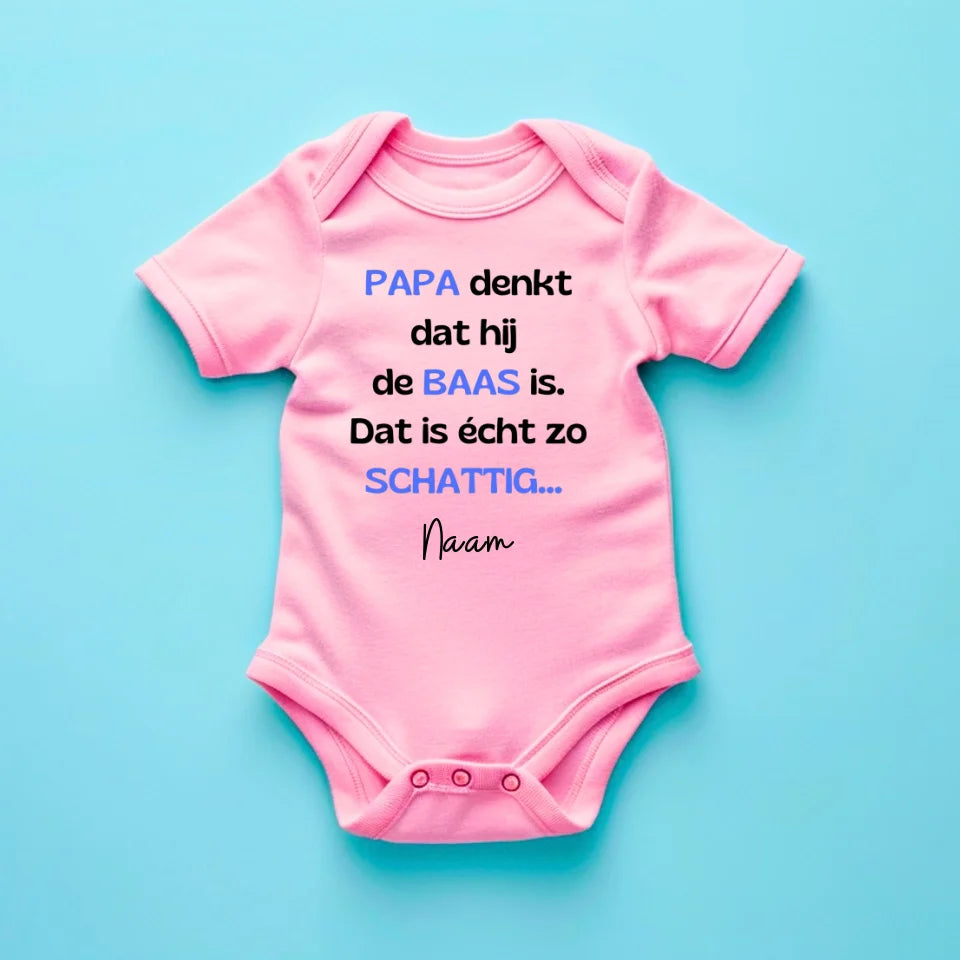PAPA pense qu'il est le BAB - Grenouillère/grenouillère bébé personnalisée pour Noël, 100% coton biologique