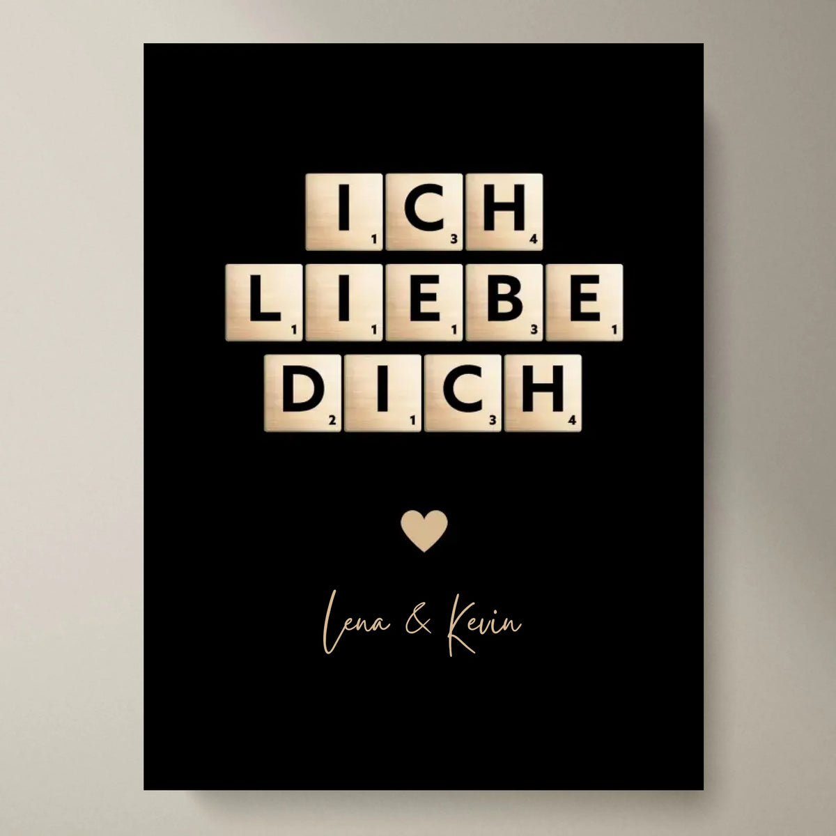 Toile je t'aime lettres Scrabble - Toile personnalisée pour couple, votre partenaire
