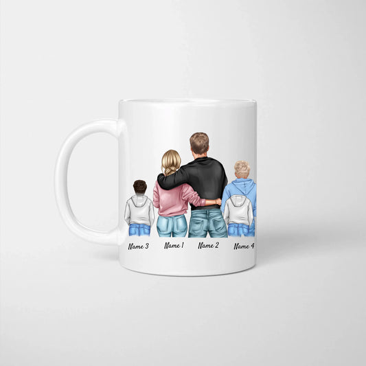 Famille - Mug personnalisé (1-4 enfants, adolescents)