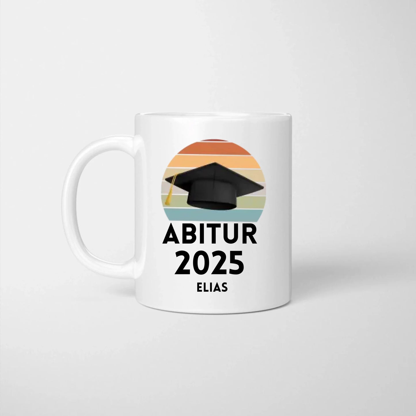 Félicitations Graduation Mug 2025 - Tasse personnalisée Abitur, Étude, Bachelor, Master, Formation, Realschule, Examen