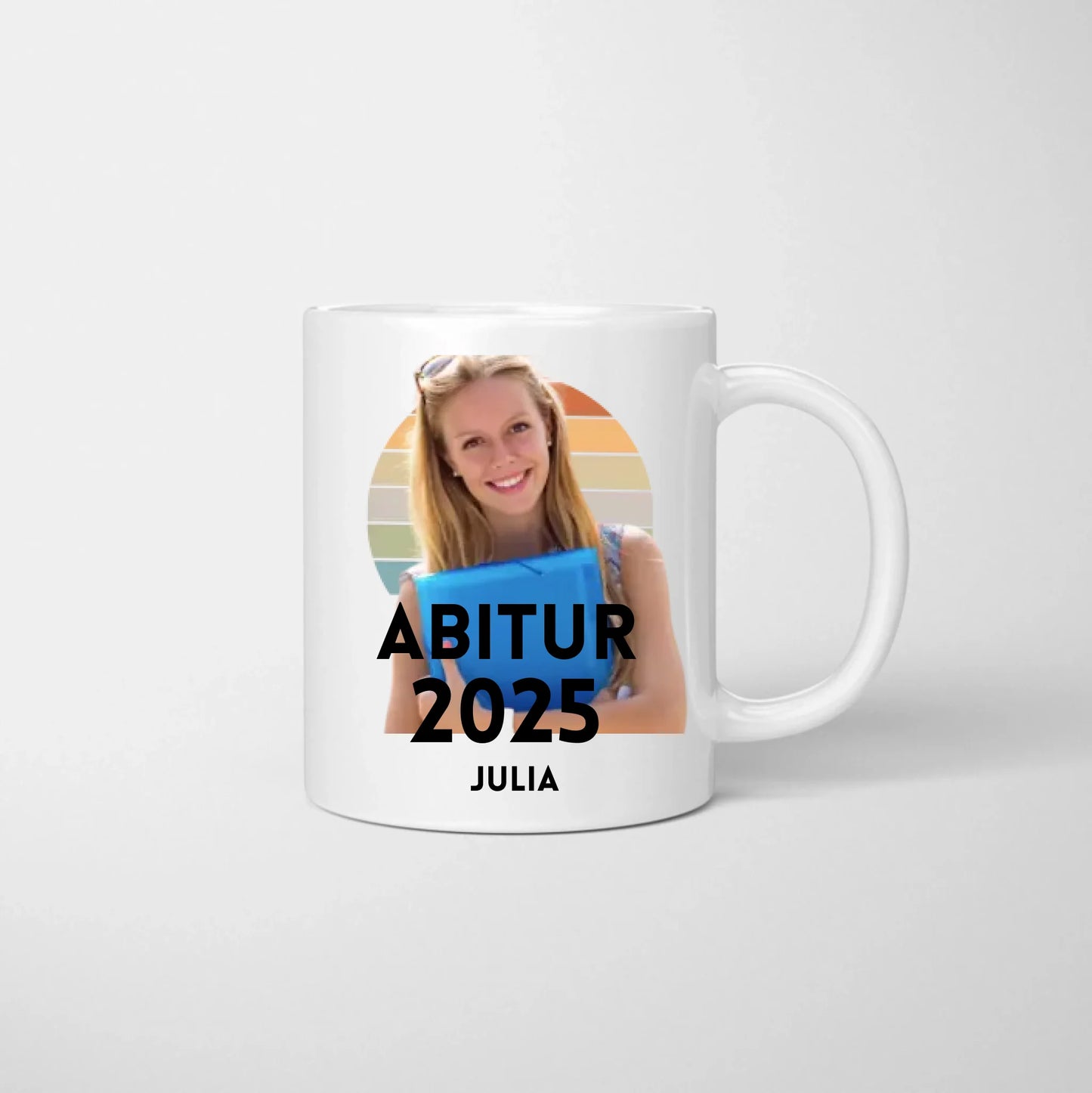 Mug photo de remise de diplôme 2025 - Téléchargez votre propre photo, Mug personnalisé Abitur, Études, Licence, Master, Formation, Lycée, Examen