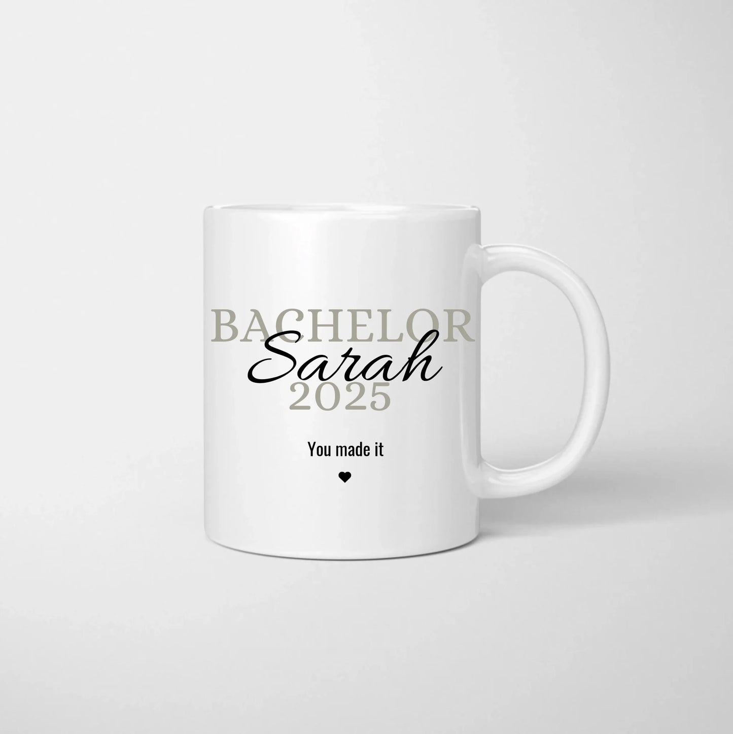 Mug Bachelor 2025 - Mug personnalisé pour remise de diplôme, études universitaires, licence, master, formation, lycée, examen, inscription scolaire