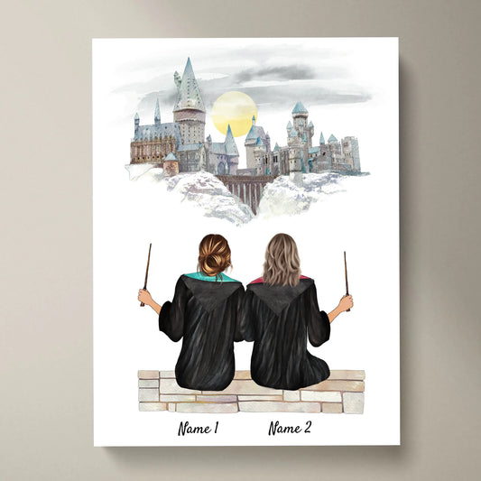 Meilleures sorcières - Poster Personnalisé de petite amie (2-3 femmes)