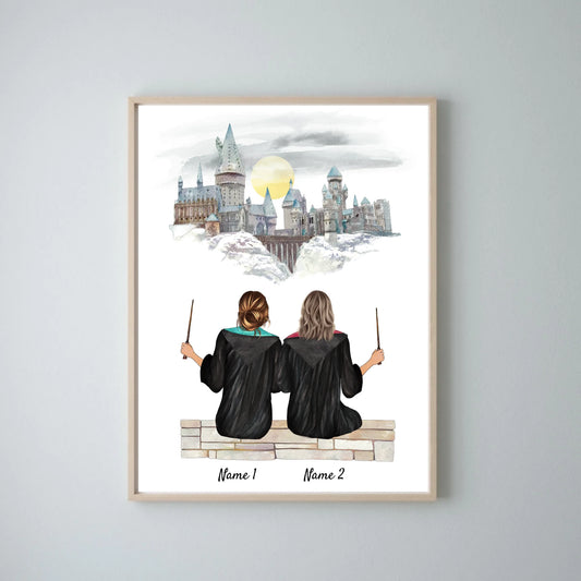 Meilleures sorcières - Poster Personnalisé de petite amie (2-3 femmes)