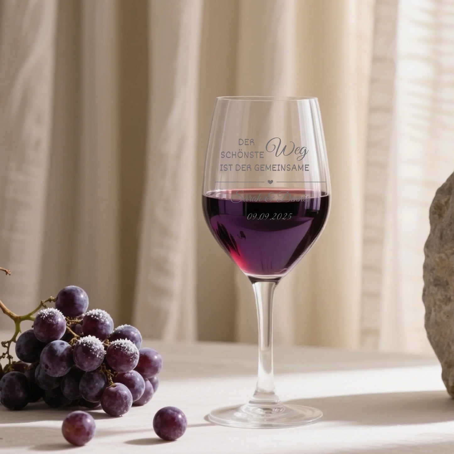 Verre à vin personnalisé - Le plus beau chemin est celui ensemble (pour les couples, les partenaires), fiançailles, mariage, anniversaire