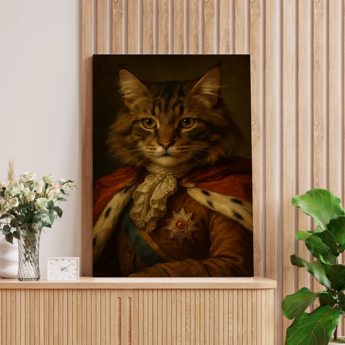 Portrait d'animal de compagnie royal - Toile personnalisée avec téléchargement de photo dans le style d'une peinture à l'huile royale (chien, chat, etc.)
