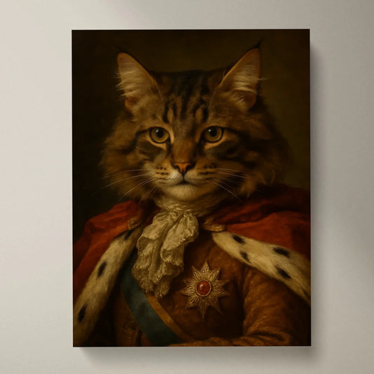 Portrait d'animal de compagnie royal - Affiche personnalisée avec téléchargement de photo dans le style d'une peinture à l'huile royale (chien, chat, etc.)