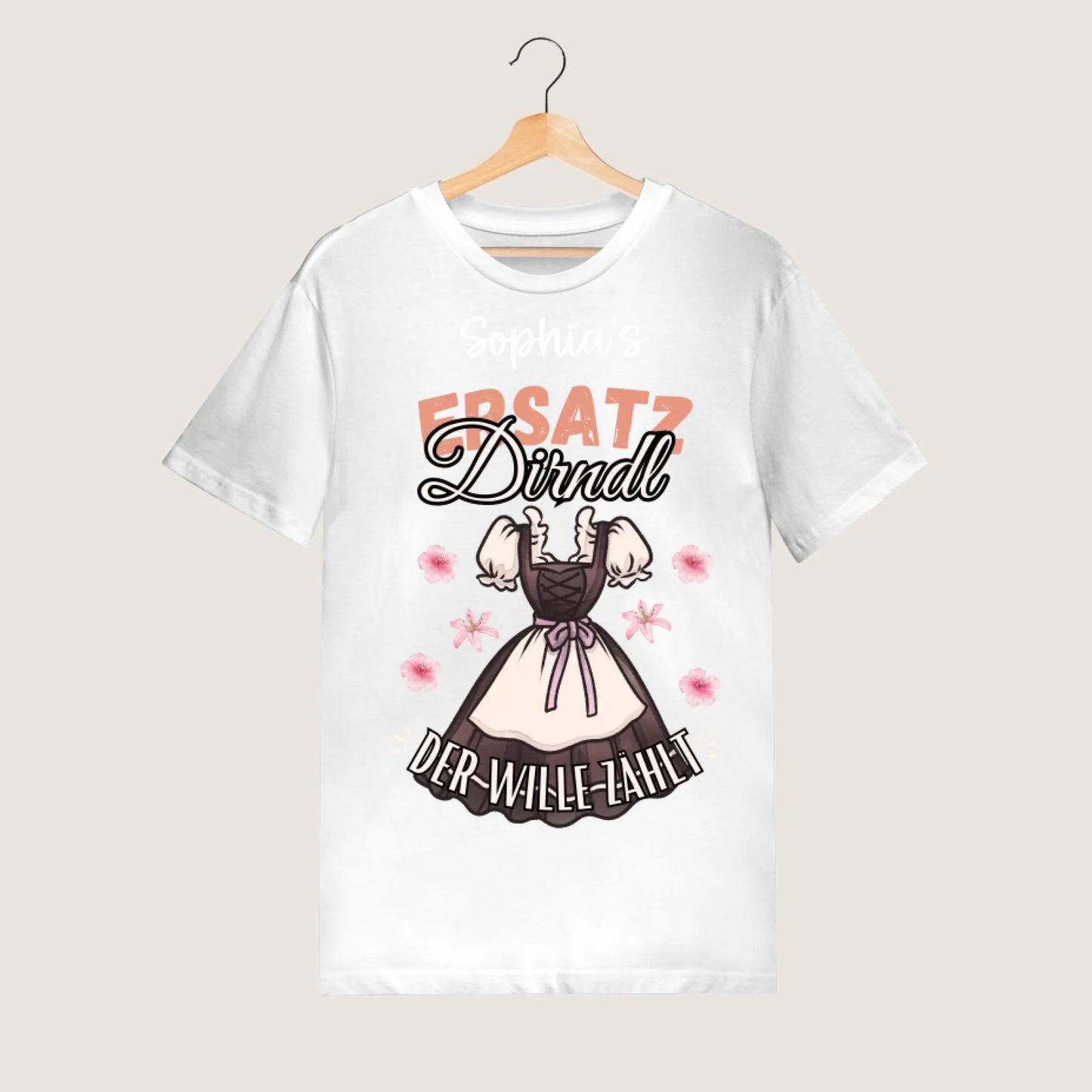 T-shirt de remplacement pour Dirndl (100 % coton, unisexe) - Pour l'Oktoberfest, le Tracht, la Wiesn, le Kerwa