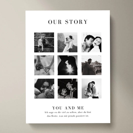 "Our Story" Collage photo personnalisé pour les couples, ton partenaire