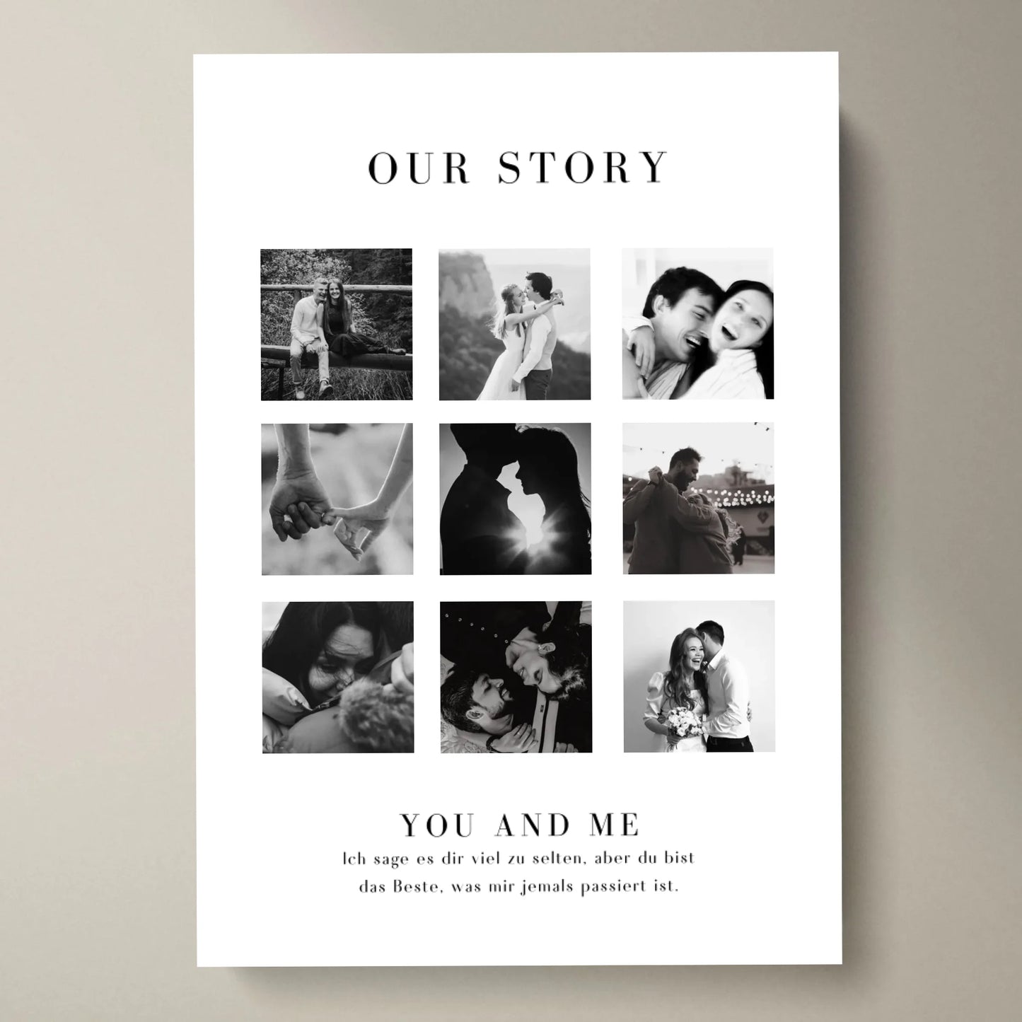 "Our Story" Gepersonaliseerd fotocollage op canvas voor koppels, je partner