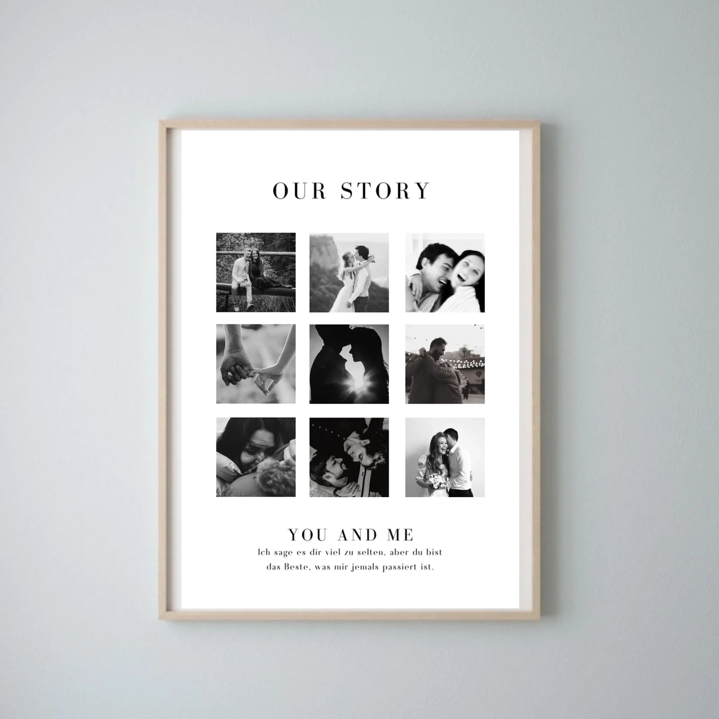 "Our Story" Gepersonaliseerd fotocollage op canvas voor koppels, je partner