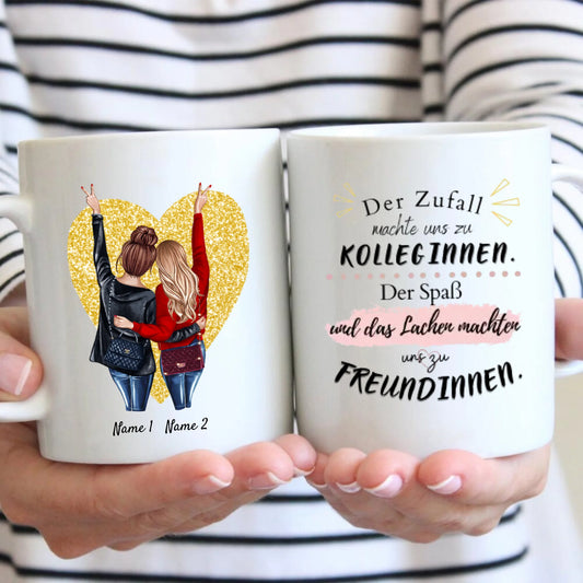 Les meilleures collègues avec des sacs à main - Mug personnalisé (2-3 personnes)