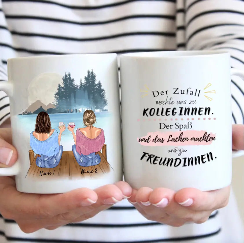 De collègues à amis - Mug personnalisé (2 à 4 personnes) pour collègues, amis, bureau, départ, anniversaire