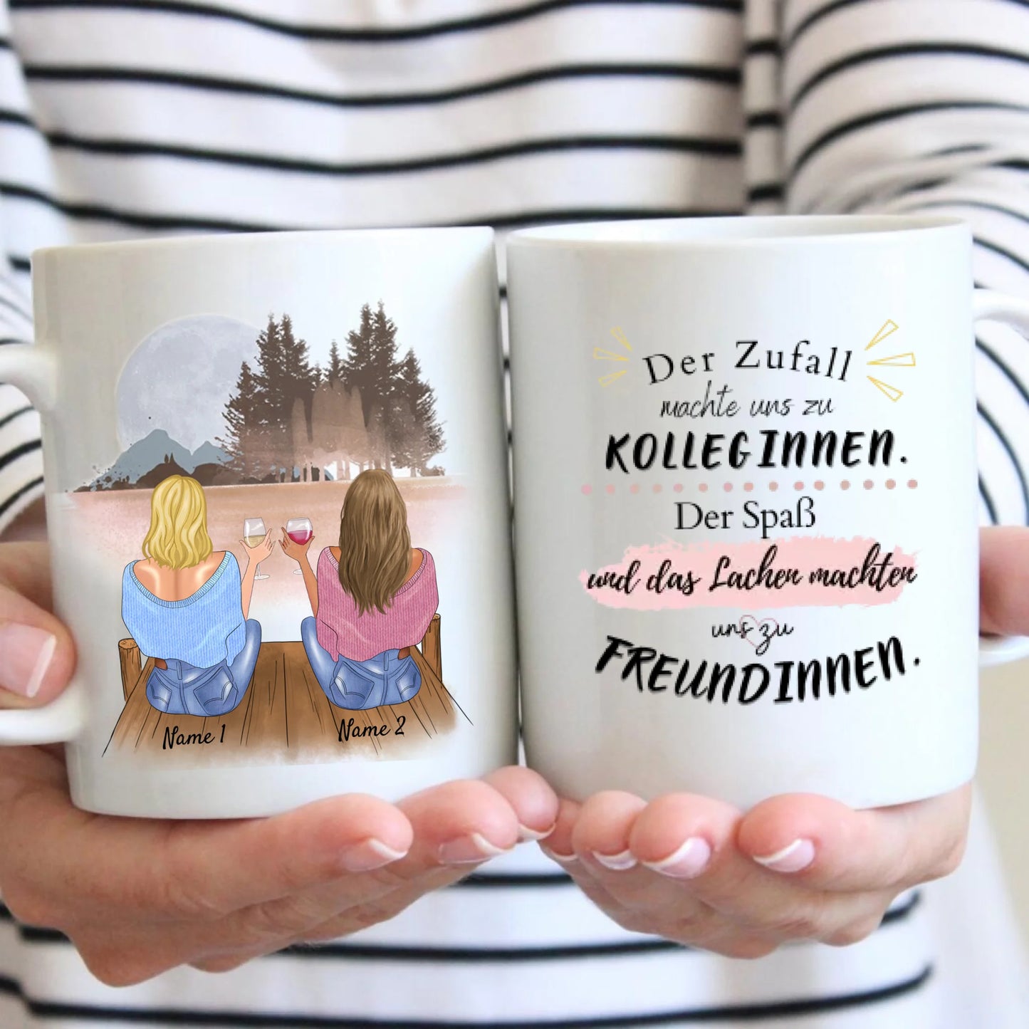 De collègues à amis - Mug personnalisé (2 à 4 personnes) pour collègues, amis, bureau, départ, anniversaire