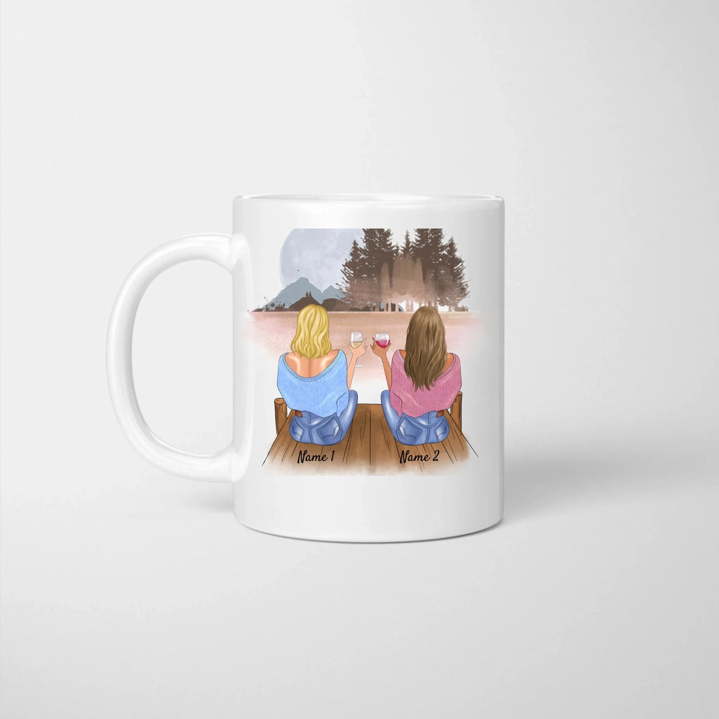 De collègues à amis - Mug personnalisé (2 à 4 personnes) pour collègues, amis, bureau, départ, anniversaire
