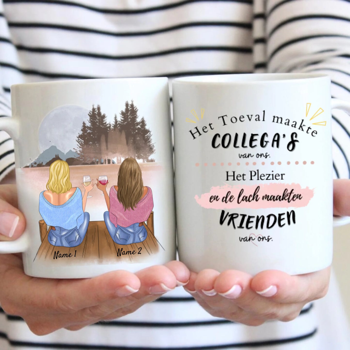 Het toeval complete Collega's van ons, het plezier en de lach complete vrienden van ons - Gepersonaliseerde mok (2-4 personen)
