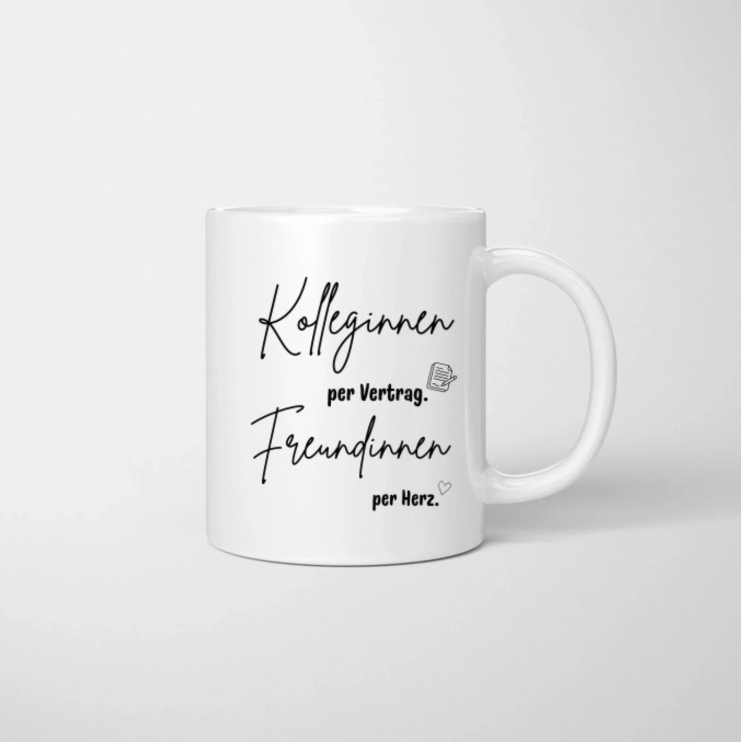 Collègues par contrat, amis par cœur - Mug personnalisé (2 à 4 personnes) pour collègues, amis, bureau, départ, anniversaire