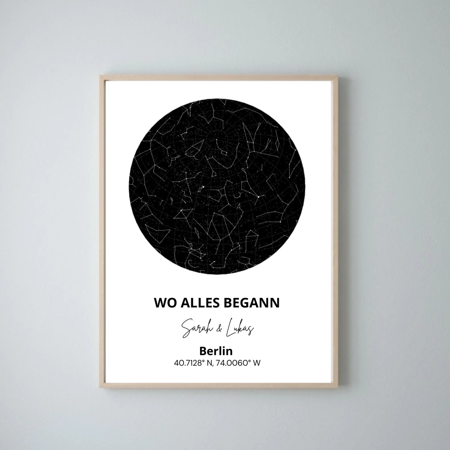 Onze sterrenhemel, waar het allemaal begon - Gepersonaliseerde sterrenkaartposter