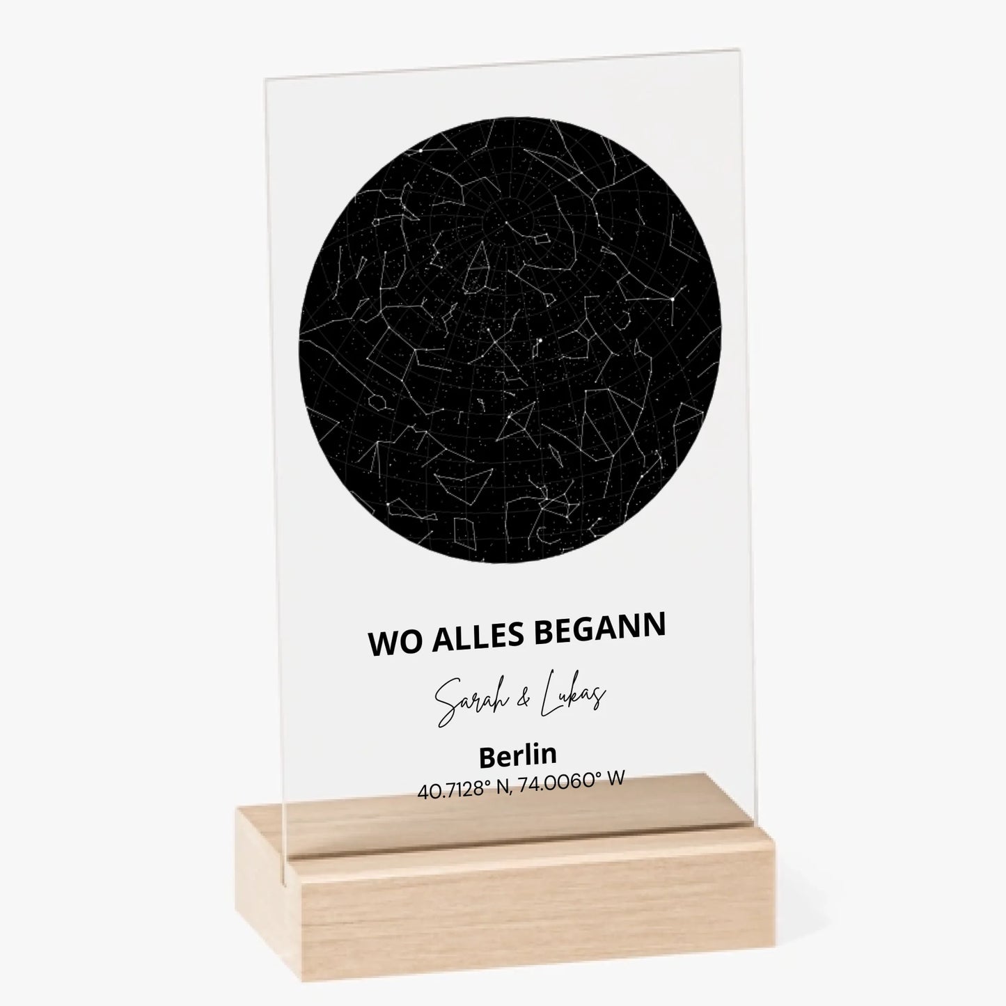 Onze Sterrenhemel - Gepersonaliseerde Acryl Glazen Schilderij voor je partner, cadeau voor stellen