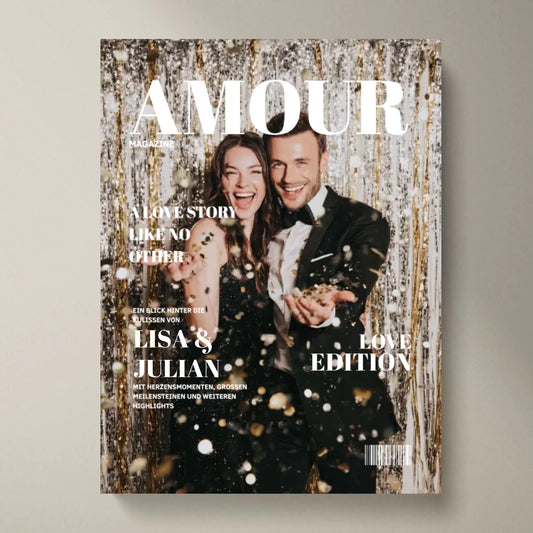 Couverture de magazine pour couples - Magazine poster personnalisé Amour, Édition Love