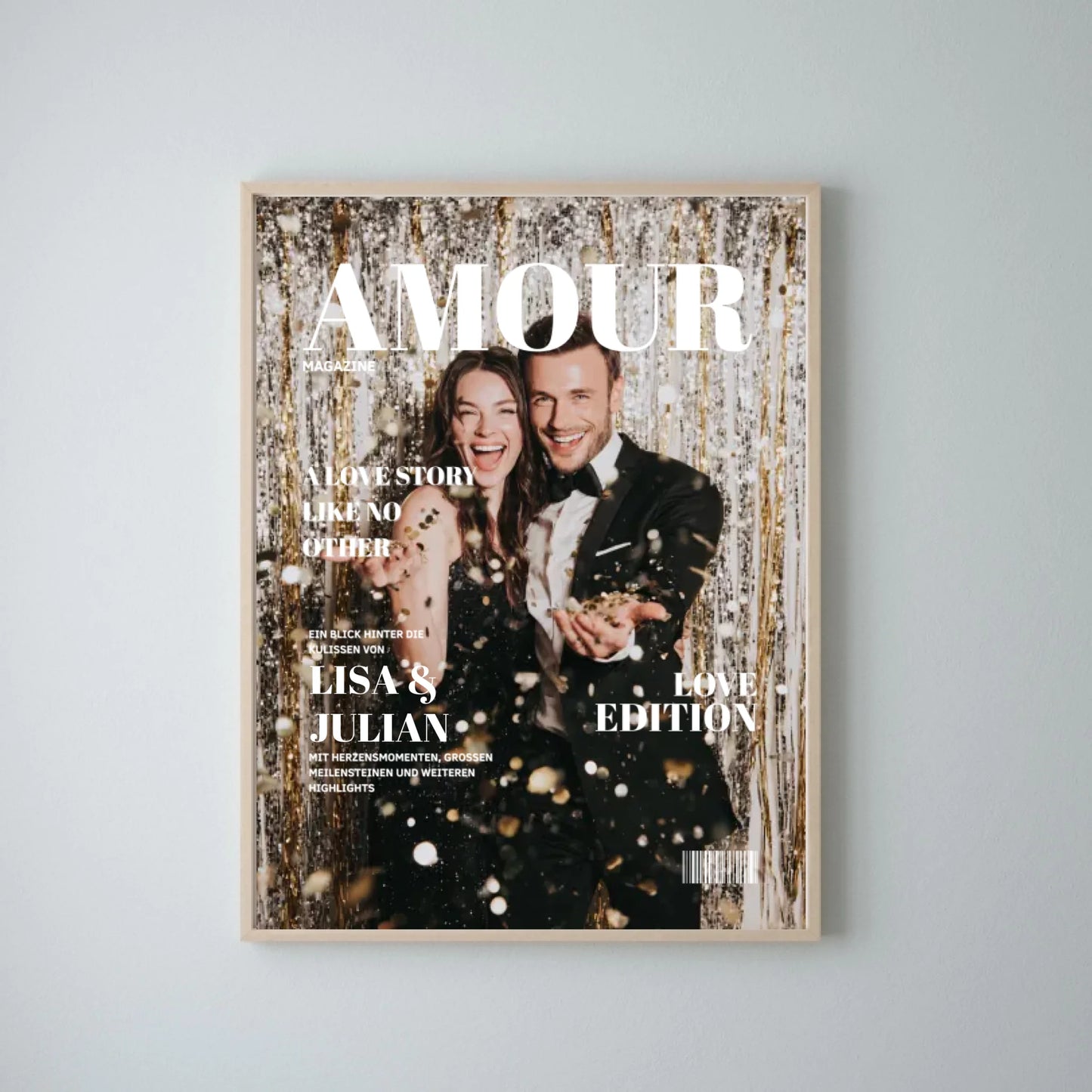 Couverture de magazine pour couples - Magazine poster personnalisé Amour, Édition Love
