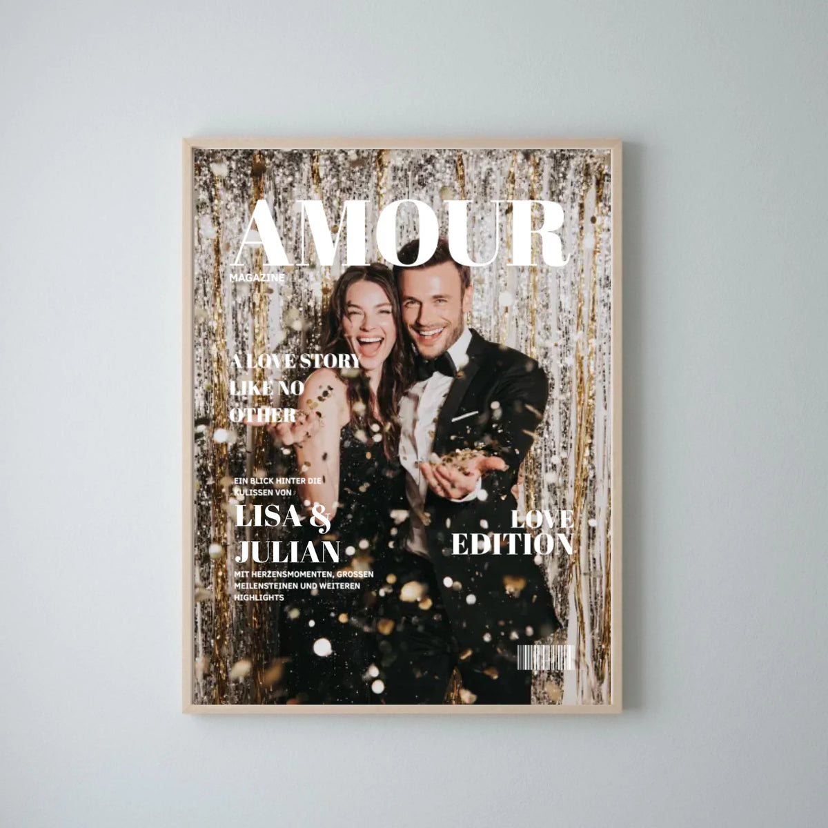 Couverture de magazine pour couples - Magazine poster personnalisé Amour, Édition Love