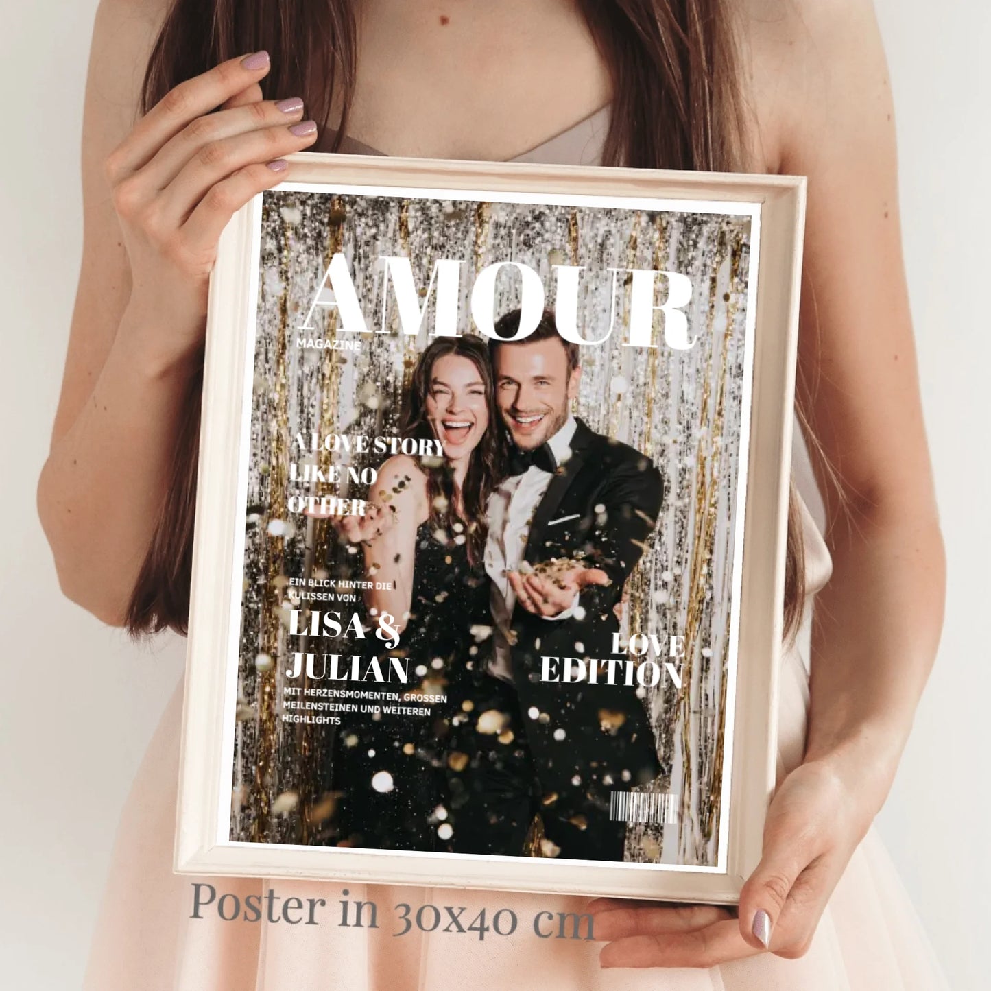 Couverture de magazine pour couples - Magazine poster personnalisé Amour, Édition Love