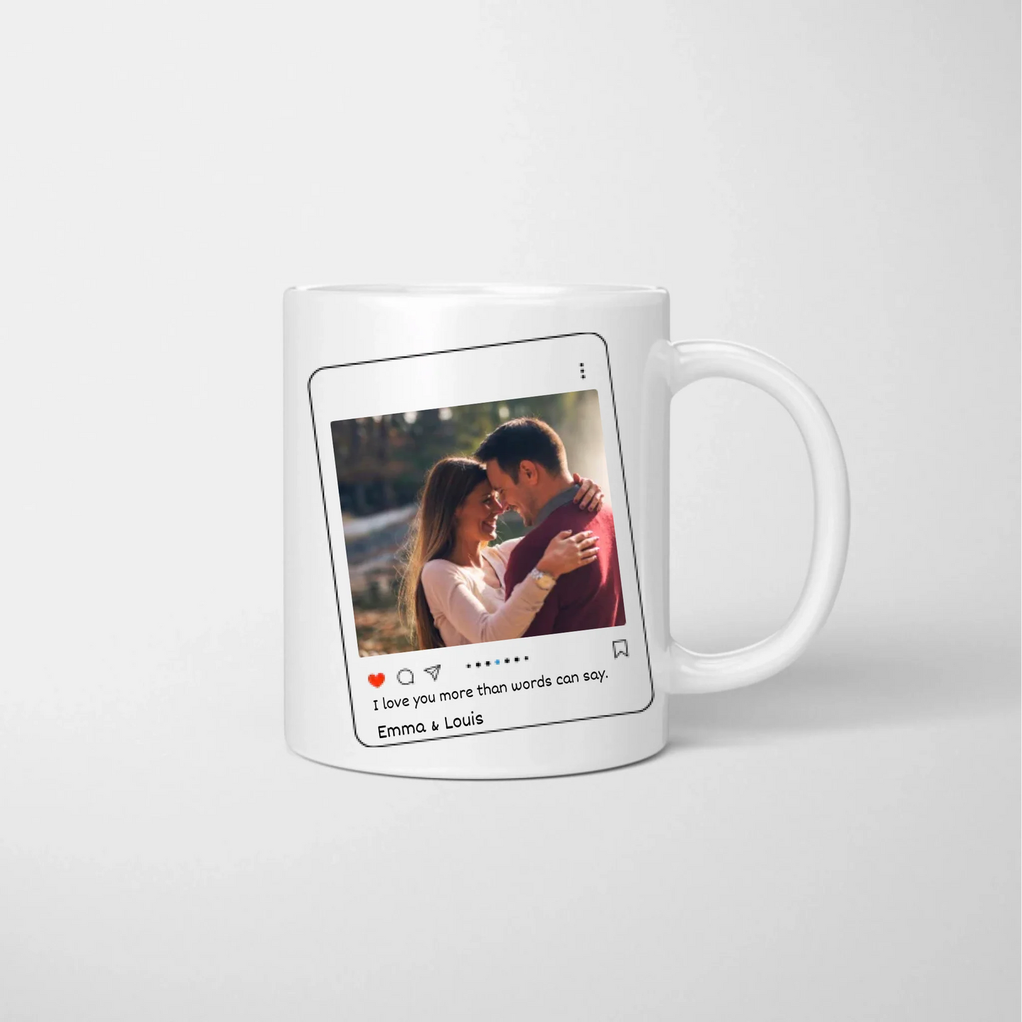 Partner fotomok Insta Post Style - Gepersonaliseerde Valentijnsmok voor elke partner, vriendin