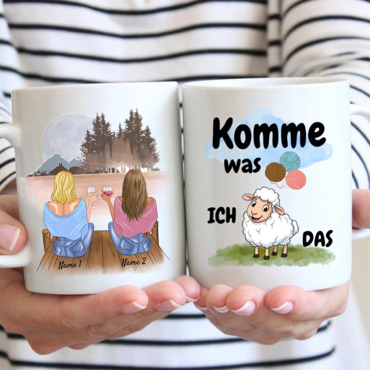 Quoi qu'il arrive, je le ferai ! - Mug personnalisé (2 à 4 personnes) pour amis, collègues, frères et sœurs, tricot/crochet, cadeau humoristique