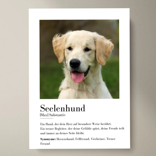 Affiche photo « Âme du chien » - Cadeau personnalisé pour animaux de compagnie