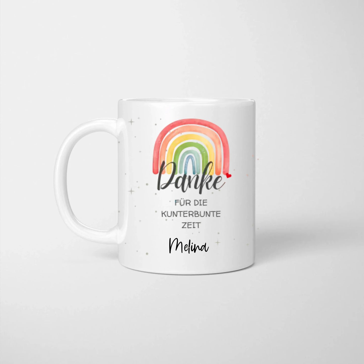 Bedankt voor de kleurrijke tijd - Gepersonaliseerde mok, afscheidscadeau, voor opvoeder, kleuterschool, kinderdagverblijf, school, leerkracht, oppas, enz.