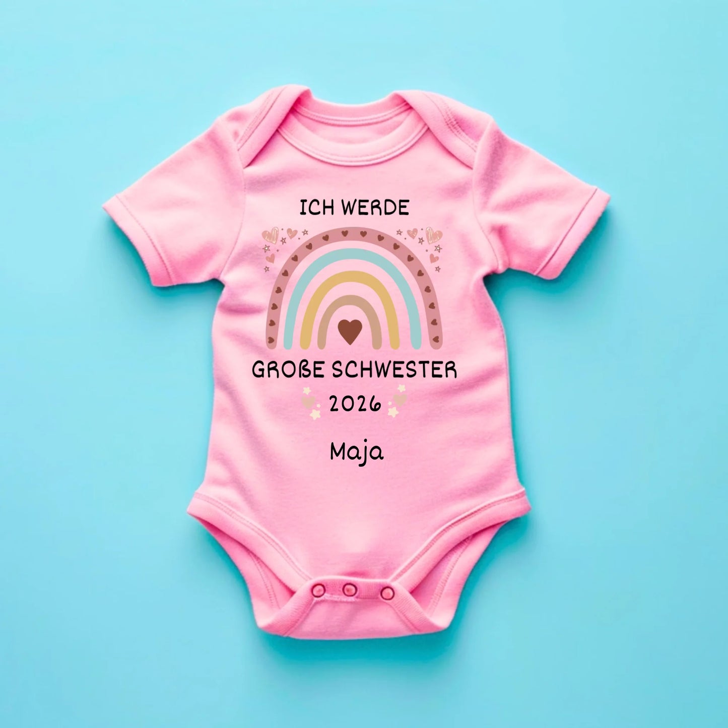Kleine zus/kleine broer - Gepersonaliseerde babyromper voor geboorte, broertjes en zusjes (100% biologisch katoen)