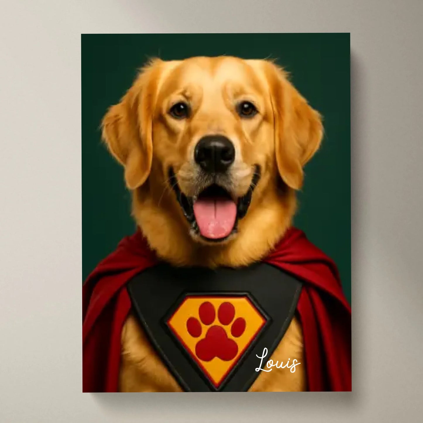 Grappig huisdier Superheldenportret - Gepersonaliseerde poster met foto-upload in verschillende stijlen (hond, kat als superheld, astronaut, etc.)