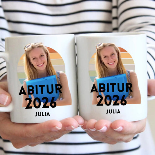 Afstudeerfoto Beker 2026 - Eigen foto uploaden, Gepersonaliseerde Beker Eindexamen, Studie, Bachelor, Master, Opleiding, Middelbare school, Examen