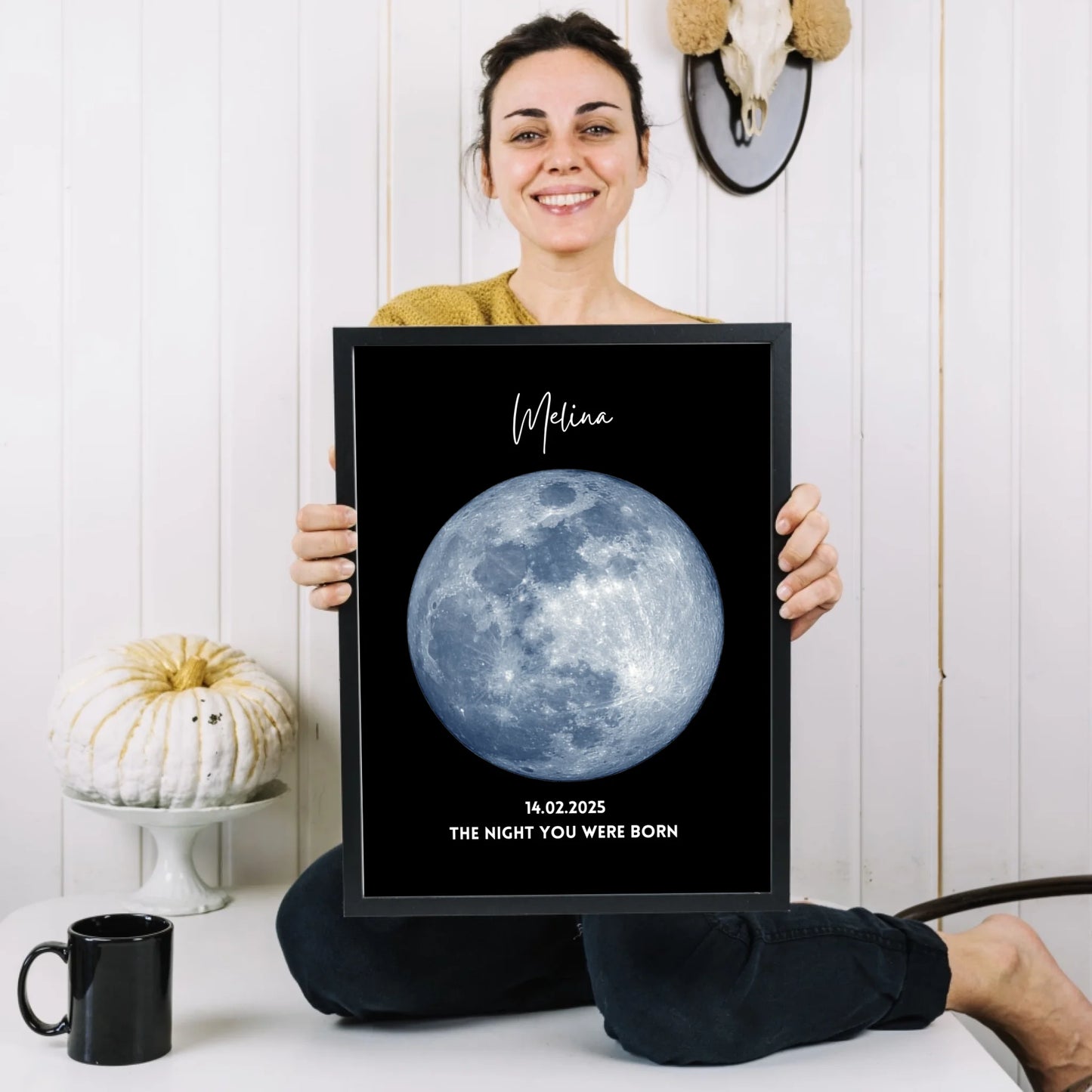 La nuit de ta naissance - Affiche personnalisée des phases de lune anniversaire, naissance lune