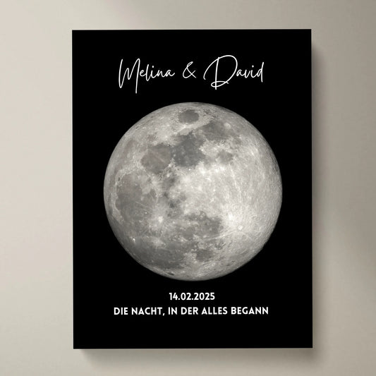 La nuit où tout a commencé - Affiche personnalisée des phases de la lune