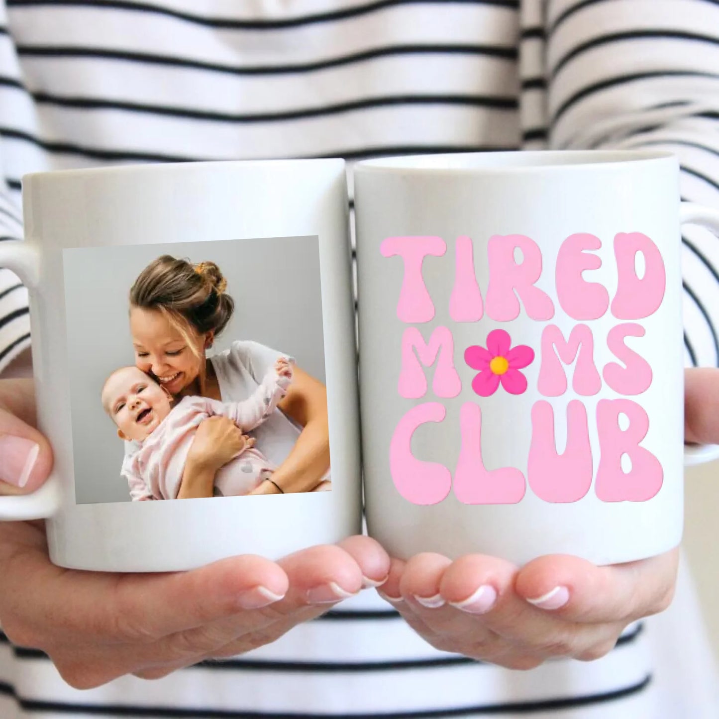 Tired moms club - Mug photo personnalisé pour mamans, pour une naissance