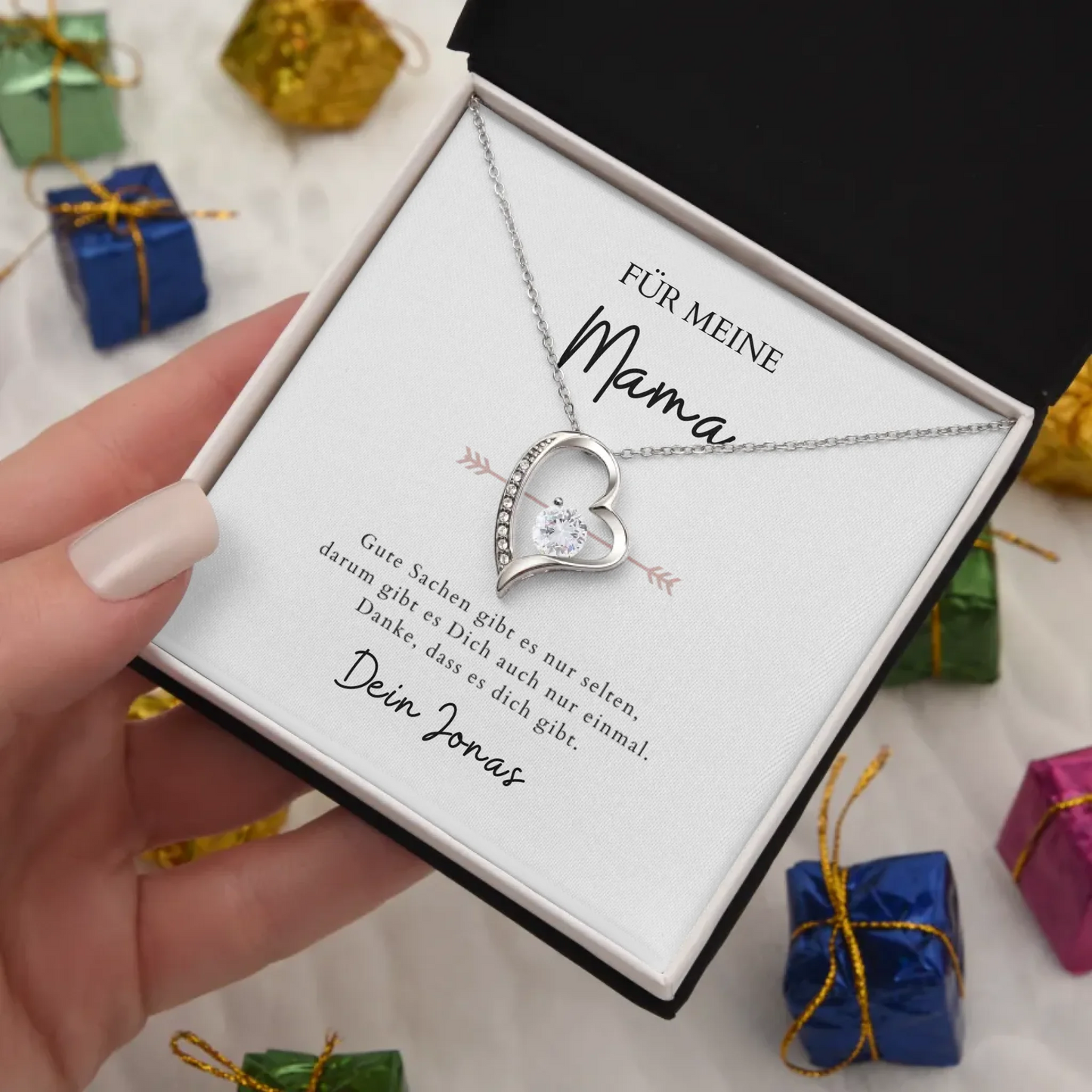 Forever Love "Pour Maman" - Collier avec pendentif coeur & carte personnalisée