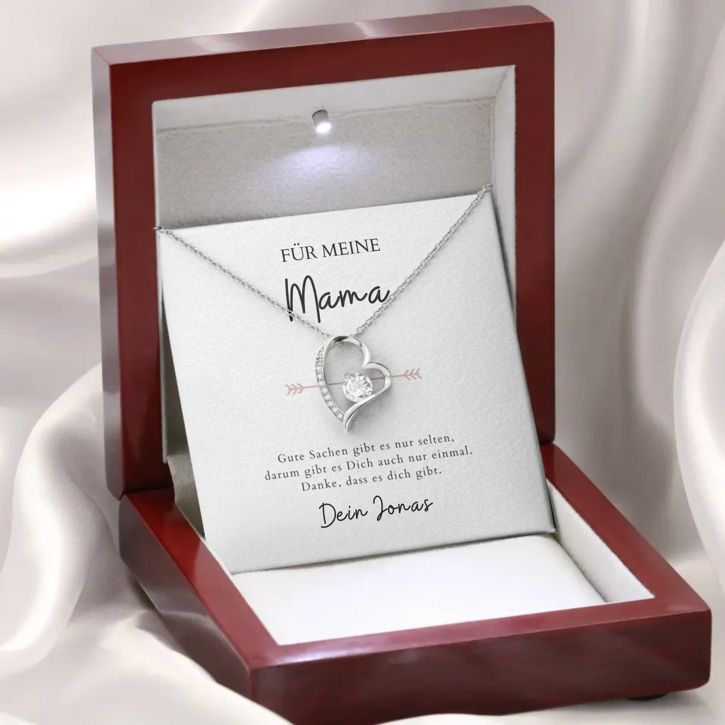 Forever Love "Pour Maman" - Collier avec pendentif coeur & carte personnalisée